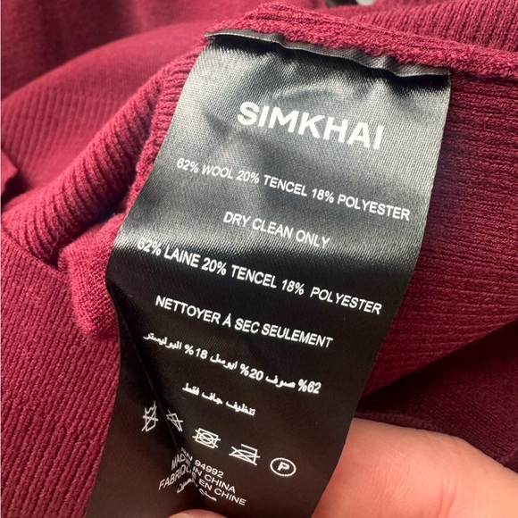 NWT | SIMKHAI Lavina Off-Shoulder Sweater | Oxblood - Picture 8 of 11